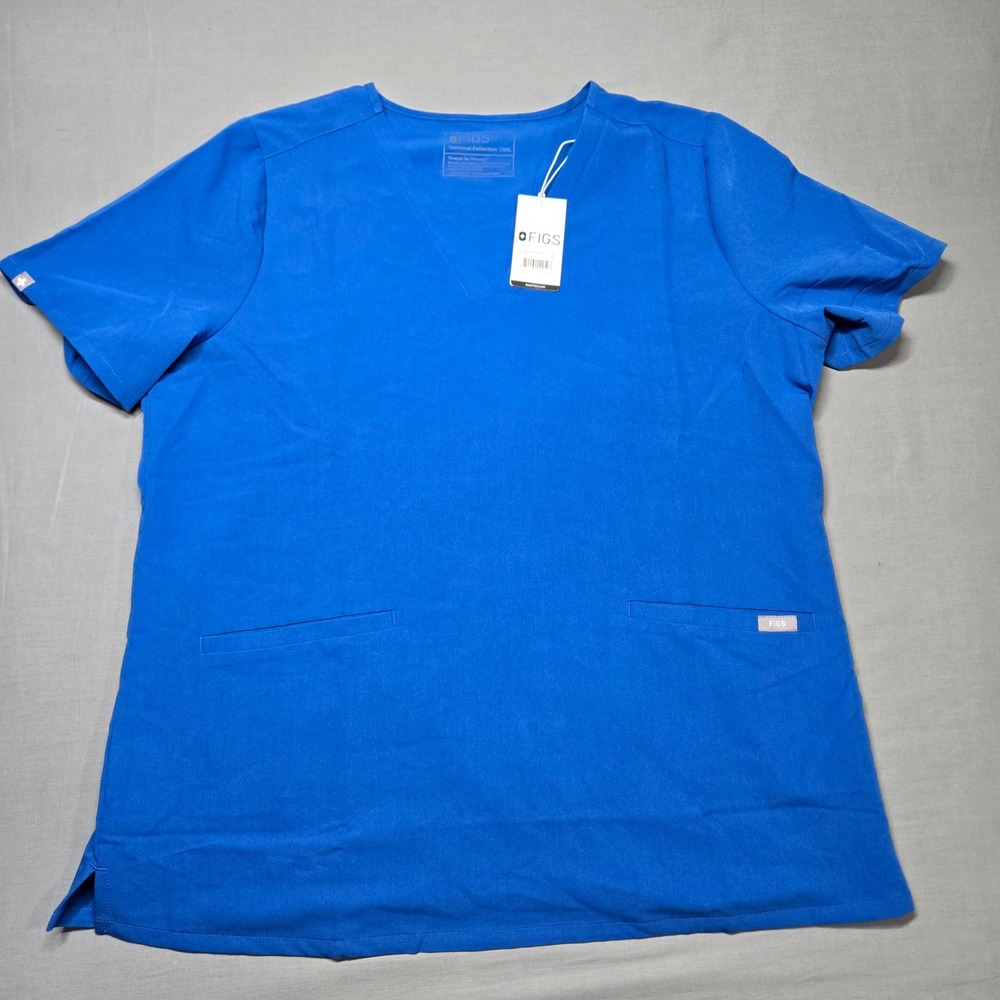 FIGS Casma Three-Pocket Scrub Top 2XL Royal Blue NWT Style FW1100 PO 3352